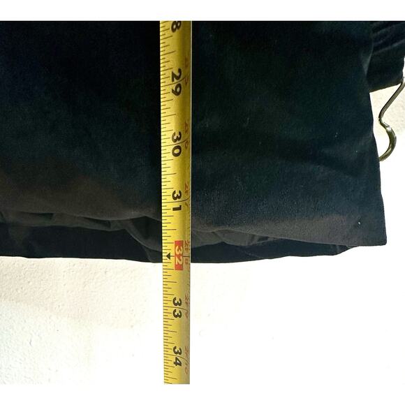 Express Edition Black Velvet Velour Belted Puffer Jacket Size Large - Picture 5 of 7